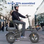 HLOIE Folding Electric Bike for Adults, 400W (Peak 500W) Motor,23MPH Max Speed Foldable Electric Bicycles,14" Ebike, 48V12AH Battery 35 Miles PAS Range Mini E Bikes for Adults and Teens