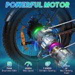 HITWAY BK10M Folding All Terrain Electric Bike for Adults, 20 x 4 Inch Fat Tires, 750W Motor, 48V 12Ah Removable Battery, 22-55 Mile Range, 7 Speeds with Pump and Lock, Black