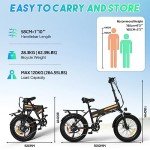 HITWAY BK10M Folding All Terrain Electric Bike for Adults, 20 x 4 Inch Fat Tires, 750W Motor, 48V 12Ah Removable Battery, 22-55 Mile Range, 7 Speeds with Pump and Lock, Black