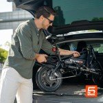 5TH WHEEL Penguin Electric Bike, Mini 14" E-Bikes with Foldable Handlebar and Adjustable Seat, Peak 700W Motor & 20 MPH, 40 Miles PAS Range Commuting Bikes with Dual 160MM Disc Brakes and Cargo Rack