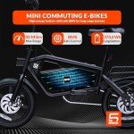 5TH WHEEL Penguin Electric Bike, Mini 14" E-Bikes with Foldable Handlebar and Adjustable Seat, Peak 700W Motor & 20 MPH, 40 Miles PAS Range Commuting Bikes with Dual 160MM Disc Brakes and Cargo Rack