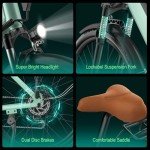 Movcan V80 Electric Bike, 1000W Motor 28MPH Ebike, 48V 13Ah Removeable Battery, 26'' City Cruiser Adult Electric Bicycles up to 70 Miles, 7-Speed Dual Disc Brake, Mountain E Bike for Commuting