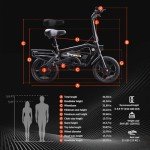 5TH WHEEL Penguin Electric Bike, Mini 14" E-Bikes with Foldable Handlebar and Adjustable Seat, Peak 700W Motor & 20 MPH, 40 Miles PAS Range Commuting Bikes with Dual 160MM Disc Brakes and Cargo Rack