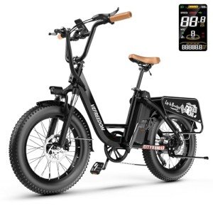1500W Peak Electric Bike for Adults, 48V 20Ah Removable Battery Max Range 80Miles & 30MPH Electric Bicycle, 20''×4.0" Fat Tire Ebike,Fast Cargo Ebikes,Commute Mountain Step Thru E-Bike