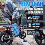 Electric Bike for Adults, Folding Electric Bike, 500W Motor, Up to 20/25 MPH and 20/30 Miles Long Range, 48V 10AH/13AH/15AH Removable Battery, Electric Mini Bike, UL 2849 Certified