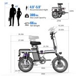 Electric Bike for Adults, Folding Electric Bike, 500W Motor, Up to 20/25 MPH and 20/30 Miles Long Range, 48V 10AH/13AH/15AH Removable Battery, Electric Mini Bike, UL 2849 Certified