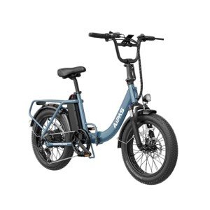 Aipas A4 Folding Electric Bike with 1000W Motor Peak, 20'' Fat Tire Ebike,48V 12.8Ah Removable Battery, 28MPH Max Speed,62 Miles Range,Step-Thru Electric Commuter Ebike for Adults