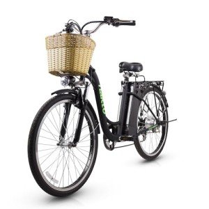 NAKTO Electric Bike for Adults Up tp 22MPH 45 Miles City Commuter Ebike 350W(Peak 500W) High Brushless Gear Motor, 6-Speed Gear, Electric Cruiser Bicycle with Basket, UL 2849 Certified