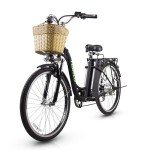 NAKTO Electric Bike for Adults Up tp 22MPH 45 Miles City Commuter Ebike 350W(Peak 500W) High Brushless Gear Motor, 6-Speed Gear, Electric Cruiser Bicycle with Basket, UL 2849 Certified