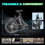 Aipas A4 Folding Electric Bike with 1000W Motor Peak, 20'' Fat Tire Ebike,48V 12.8Ah Removable Battery, 28MPH Max Speed,62 Miles Range,Step-Thru Electric Commuter Ebike for Adults