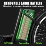 NAKTO Electric Bike for Adults Up tp 22MPH 45 Miles City Commuter Ebike 350W(Peak 500W) High Brushless Gear Motor, 6-Speed Gear, Electric Cruiser Bicycle with Basket, UL 2849 Certified