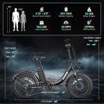 Aipas A4 Folding Electric Bike with 1000W Motor Peak, 20'' Fat Tire Ebike,48V 12.8Ah Removable Battery, 28MPH Max Speed,62 Miles Range,Step-Thru Electric Commuter Ebike for Adults