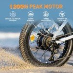 Jasion EB7 2.0 Adult Electric Bicycles, 28MPH Folding Electric Bike with 1200W Peak Motor, 55Miles Commute Ebikes for Adults 480WH Battery, Shock Absorber, Disc Brake, 20" *3.0 Tires for Snow W+W