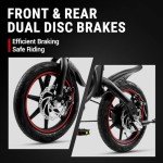 DYU Electric Bike for Adults Teens, D3F 14" Folding Electric Bicycle,Commuter City E-Bike with 250W Motor and 36V 10AH Lithium-Ion Battery,37-40miles Travel Range UL Certification