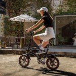 DYU Electric Bike for Adults Teens, D3F 14" Folding Electric Bicycle,Commuter City E-Bike with 250W Motor and 36V 10AH Lithium-Ion Battery,37-40miles Travel Range UL Certification