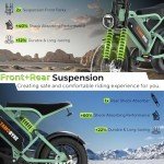 Tamobyke T16 Electric Bike for Teens, 1000W Motor 48V15.6Ah Removable Battery, 30MPH Off-Road Electric Bicycle for All-Weather,16" Fat Tire Ebike, 7-Speed,Dual Hydraulic Brakes, Fits Riders 4'5"-5'4"