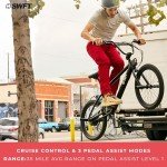 SWFT Electric BMX Bike- 35mi Operating Range, 20mph, 20” Performance Wheels, Front & Back Pegs, LCD-Display, Adult E Bike- Black