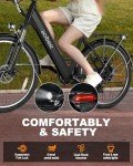 ACTBEST Electric Bike for Adults, Cores 26" Electric Commuter Bike Up to 28MPH 70 Miles, with Peak 1200W Motor, 48V 576Wh Removable Battery, 7-Speed City Cruiser Mountain E Bike for Commuting, Black