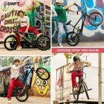 SWFT Electric BMX Bike- 35mi Operating Range, 20mph, 20” Performance Wheels, Front & Back Pegs, LCD-Display, Adult E Bike- Black