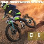 TT-EBIKE 3000W Dual Motor Folding Electric Bike for Adults with 52V 28AH Battery,26x4 Fat Tire All Terrain Ebikes,Full Suspension 38MPH E Bike,SHM 7-Speed Gear E Bikes