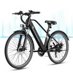 YOLOWAY YC1 Electric Bike for Adults 750W Motor 20MPH - 7-Speed Commuter E-Bike with Removable 360Wh Battery, 45+ Mile Range Brushless City Ebike, Black