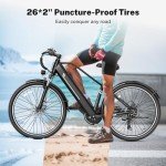 YOLOWAY YC1 Electric Bike for Adults 750W Motor 20MPH - 7-Speed Commuter E-Bike with Removable 360Wh Battery, 45+ Mile Range Brushless City Ebike, Black