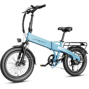 Jasion EB6 Electric Bike for Adults, [1000 Peak Motor & 25Mph],55 Miles Max Range (PAS 1) by 504Wh Built-in Battery, 20'' Fat Tire Folding Ebike with LCD Display and 5 Pedal Assist Levels