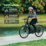 YOLOWAY YC1 Electric Bike for Adults 750W Motor 20MPH - 7-Speed Commuter E-Bike with Removable 360Wh Battery, 45+ Mile Range Brushless City Ebike, Black