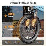 Jasion EB6 Electric Bike for Adults, [1000 Peak Motor & 25Mph],55 Miles Max Range (PAS 1) by 504Wh Built-in Battery, 20'' Fat Tire Folding Ebike with LCD Display and 5 Pedal Assist Levels