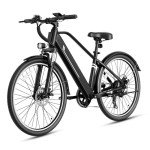 YOLOWAY YC1 Electric Bike for Adults 750W Motor 20MPH - 7-Speed Commuter E-Bike with Removable 360Wh Battery, 45+ Mile Range Brushless City Ebike, Black