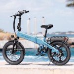 Jasion EB6 Electric Bike for Adults, [1000 Peak Motor & 25Mph],55 Miles Max Range (PAS 1) by 504Wh Built-in Battery, 20'' Fat Tire Folding Ebike with LCD Display and 5 Pedal Assist Levels