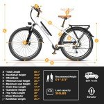 VELECTREC Electric Bike for Adults-White