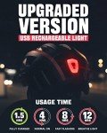 VICTGOAL Bike Helmet with USB Rechargeable Rear Light Detachable Magnetic Goggles Removable Sun Visor Mountain & Road Bicycle Helmets for Men Women Adult Cycling Helmets (L: 57-61 cm, Black Red)