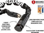 Kryptonite Keeper 712 Combo Bike Chain Lock, 4 Feet Long 7mm Steel Chain Heavy Duty Anti-Theft Bicycle Chain Lock, 4-Digit Resettable Combination Lock for E-Bike Scooter Road Mountain Bikes