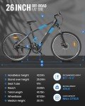 MULTIJOY EB262 Electric Bike for Adults,High-Power 350W (Peak 450W) Motor, 36V Built-in Invisible Removable Battery,Front Fork Suspension, 26" Electric Mountain Bike with UL Certified 7-Speed