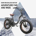 NAKTO 20" Electric Bike for Adults, Fat Tire E-Bike with 1000W Powerful Rear Hub Motor and Dual Disc Brakes, Folding Electric Bicycle with 48V 12AH Removable Battery, UL2849 Certificated