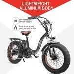 NAKTO 20" Electric Bike for Adults, Fat Tire E-Bike with 1000W Powerful Rear Hub Motor and Dual Disc Brakes, Folding Electric Bicycle with 48V 12AH Removable Battery, UL2849 Certificated
