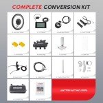 PEXMOR Electric Bike Conversion Kit, 48V 1500W 26" Rear Wheel E-Bike Conversion Kit, Ebike Hub Motor Kit Upgrade 3 Mode Controller w/PAS/LCD Display/Twist Throttle Bicycle Ebike Wheel Kit