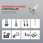 PEXMOR Electric Bike Conversion Kit, 48V 1500W 26" Rear Wheel E-Bike Conversion Kit, Ebike Hub Motor Kit Upgrade 3 Mode Controller w/PAS/LCD Display/Twist Throttle Bicycle Ebike Wheel Kit