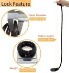 Combination Bike Cable Lock - 4 Digit, 32 inch Long Coiled Security Resettable Cable Lock, Anti-Theft Accessories for Mountain Bike, Road Bike, Electric Bicycle, Scooter