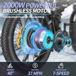 Folding Electric Bike for Adults - 1500W 37MPH Ebike with 48V 20AH 960Wh Battery - 26" x 4.0" 75 Miles - 21-Speed Gears - Beach Mountain Snow Electric Bicycle UL Certified