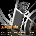 Electric Bikes for Adults, 1000W Peak Electric City Cruiser 25Mph Step-Thru Electric Bicycle, 48V 696Wh/36V 450Wh Removable Battery, 26" Ebikes for Adults, Professional 7-Speed(Fits for 5.2Ft-6.3Ft)