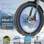Folding Electric Bike for Adults - 1500W 37MPH Ebike with 48V 20AH 960Wh Battery - 26" x 4.0" 75 Miles - 21-Speed Gears - Beach Mountain Snow Electric Bicycle UL Certified