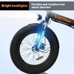 HITWAY BK11M Folding All Terrain Electric Bike for Adults, 20 x 4 Inch Fat Tires, 750W Motor, 48V 15Ah Removable Battery, 28-62 Mile Range, 7-Speeds with with Pump and Lock, Black and Green