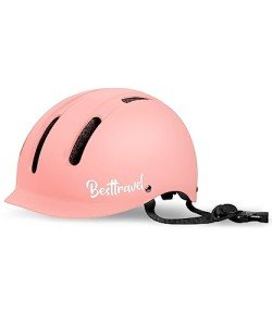 Besttravel Skateboard Helmet, Adjustment Bike Helmets, Multi-Sport Bicycle Skateboard Skating Longboard Commuter Helmet for Men Women (Medium (21.6-22.8 inches) Pink)
