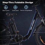 GELEISEN Electric Bike for Adults, 1200W Peak 30MPH Electric City Cruiser Bicycle, 26" x 3.0 Fat Tire Step-Thru Ebike with 48V 16AH Removable Battery, 7-Speed Folding Electric Commuter Bike (Black)