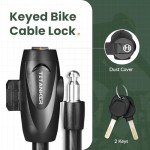 Titanker Bike Lock, Bike Lock Cable 6 Feet Coiled Secure Bicycle Locks with Keys Scooter Locks Bicycle Locker 1/2 Inch Thick Heavy Duty Anti Theft Bike Cable Lock with Mounting Bracket