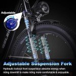 GELEISEN Electric Bike for Adults, 1200W Peak 30MPH Electric City Cruiser Bicycle, 26" x 3.0 Fat Tire Step-Thru Ebike with 48V 16AH Removable Battery, 7-Speed Folding Electric Commuter Bike (Black)