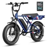 Jasion RetroVolt Electric Bike for Adults,【1500W Peak Motor & 30MPH & 70Miles】 Electric Mountain Bike, Full Suspension Ebikes for Adults, 20" Fat Tire Ebike with 48V 13Ah Battery Electric Dirt Bike