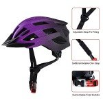 Adult Bike Helmets, Adjustable Mens Womens Bicycle Helmet, Lightweight Road Mountain Cycling Safety Sports Helmets with Detachable Visor Purple